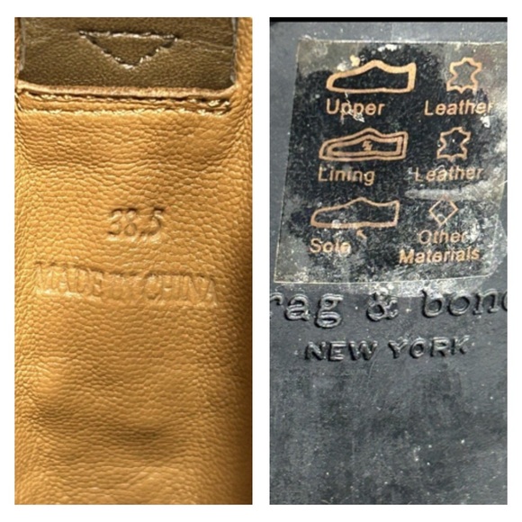 RAG & BONE Shiloh High Golden Brown Ankle Boot Sz 38.5 US 8.5 Leather Block Heel - Picture 14 of 16